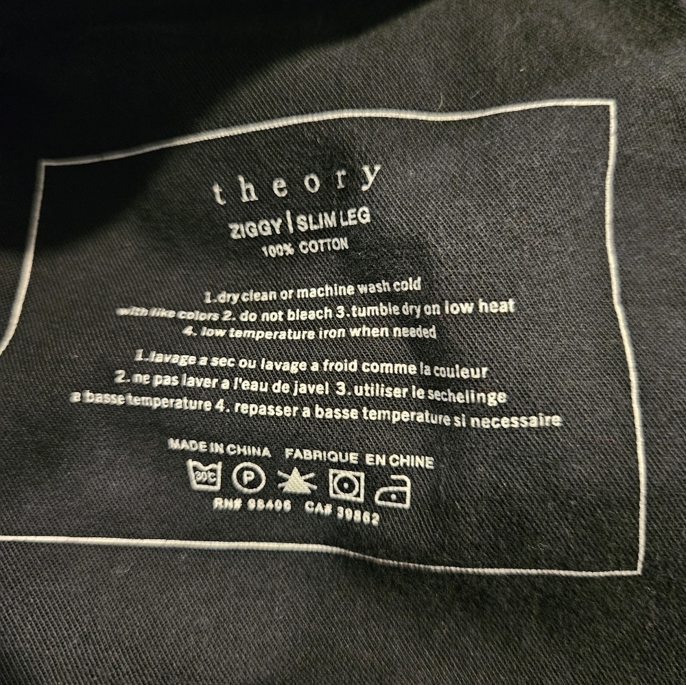 THEORY WOMEN'S NAVY BLUE ZIGGY SLIM LEG MID-RISE CORDUROY PANTS SIZE 34 - Picture 5 of 8